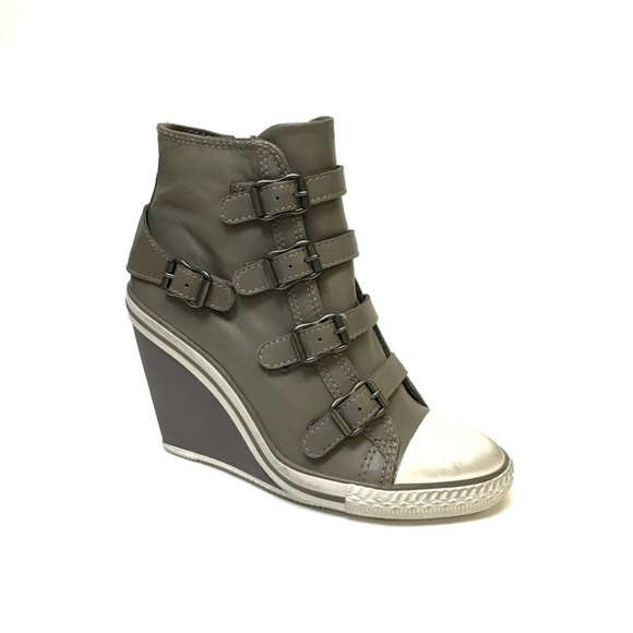 Ash Thelma Stone Leather Wedge Shoes NIB